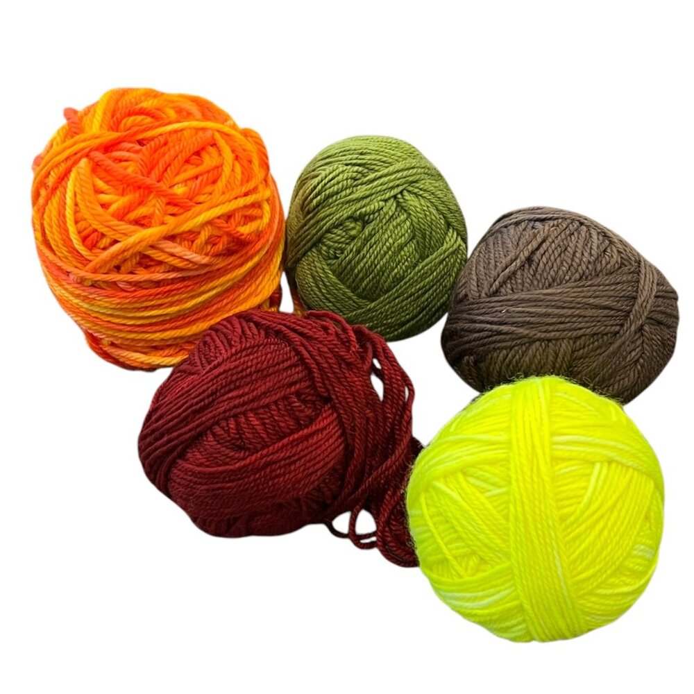 Assorted DK Sock Colorful Yarn Balls For Crafting & Knitting Projects - 5 Pack